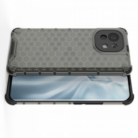 Honeycomb Противоударный Защитный Силиконовый Чехол для Телефона TPU для Xiaomi Mi 11 Черный