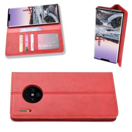 PU Кожаный Чехол Автоматическое Закрывание Подставка и Кошелёк для Huawei Mate 30 Pro Красный