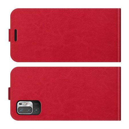 Вертикальный флип чехол книжка с откидыванием вниз для Xiaomi Redmi Note 10T / POCO M3 PRO - Красный