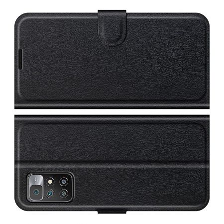 Вертикальный флип чехол книжка с откидыванием вниз для Xiaomi Redmi 10 - Черный
