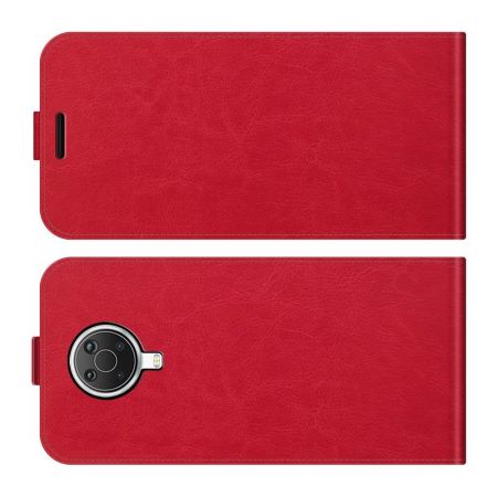 Вертикальный флип чехол книжка с откидыванием вниз для Nokia G10 / Nokia G20 - Красный