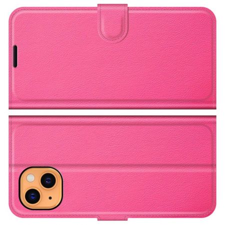 Боковая Чехол Книжка Кошелек с Футляром для Карт и Застежкой Магнитом для iPhone 13 Розовый