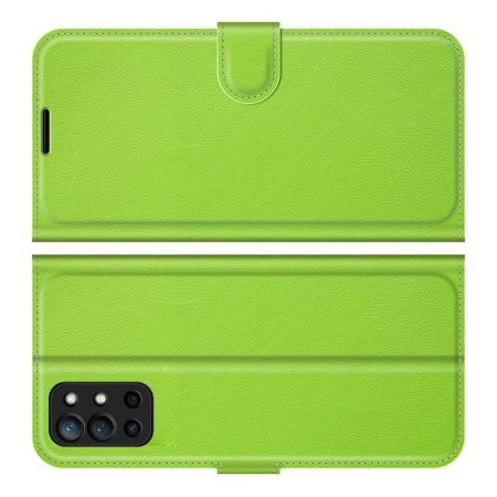 Боковая Чехол Книжка Кошелек с Футляром для Карт и Застежкой Магнитом для OnePlus 9R Зеленый