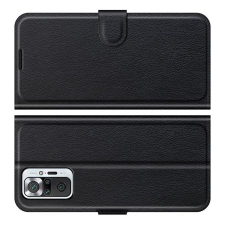 Боковая Чехол Книжка Кошелек с Футляром для Карт и Застежкой Магнитом для Xiaomi Redmi Note 10 Pro Черный
