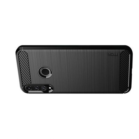 Carbon Fibre Силиконовый матовый бампер чехол для Huawei P40 lite E / Honor 9C Черный