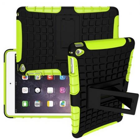 Двухкомпонентный Противоскользящий Гибридный Противоударный Чехол для Apple iPad mini 2019 с Подставкой Зеленый