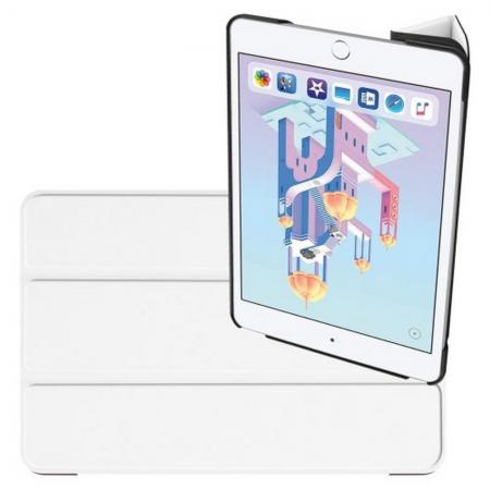 Двухсторонний Чехол Книжка для планшета Apple iPad mini 2019 Искусственно Кожаный с Подставкой Белый