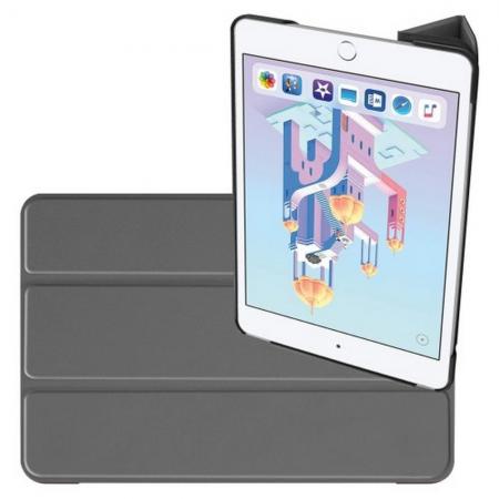 Двухсторонний Чехол Книжка для планшета Apple iPad mini 2019 Искусственно Кожаный с Подставкой Серый