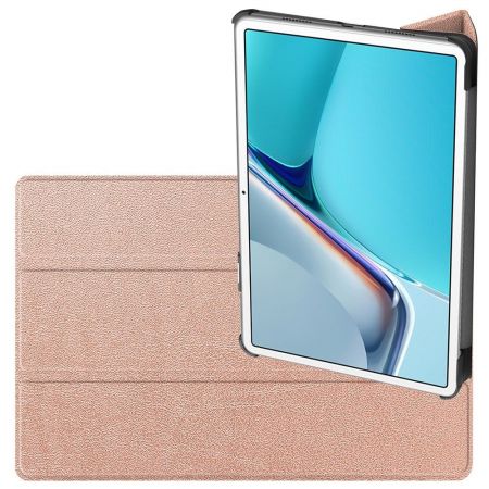 Двухсторонний Чехол Книжка для планшета Huawei MatePad 11 (2021) Искусственно Кожаный с Подставкой Розовый