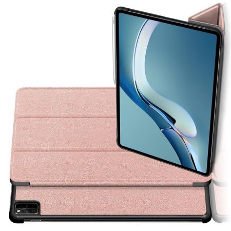 Двухсторонний Чехол Книжка для планшета Huawei MatePad Pro 12.6 (2021) Искусственно Кожаный с Подставкой Розовый