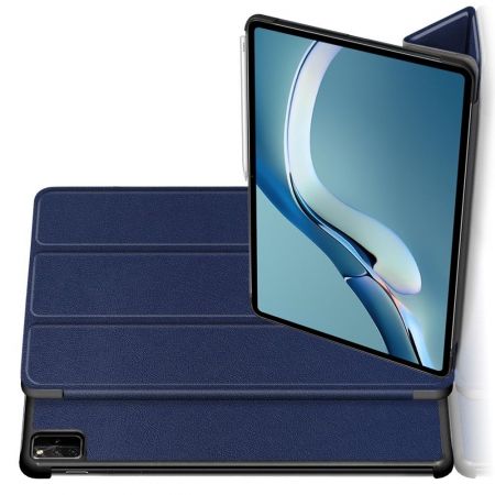 Двухсторонний Чехол Книжка для планшета Huawei MatePad Pro 12.6 (2021) Искусственно Кожаный с Подставкой Синий