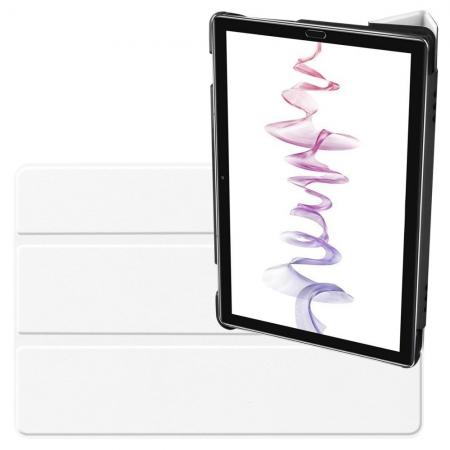 Двухсторонний Чехол Книжка для планшета Huawei MediaPad M6 10.8 Искусственно Кожаный с Подставкой Белый