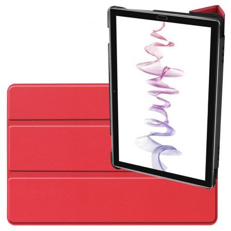 Двухсторонний Чехол Книжка для планшета Huawei MediaPad M6 10.8 Искусственно Кожаный с Подставкой Красный