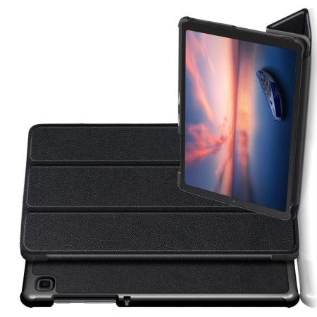 Двухсторонний Чехол Книжка для планшета Samsung Galaxy Tab A7 Lite Искусственно Кожаный с Подставкой Черный