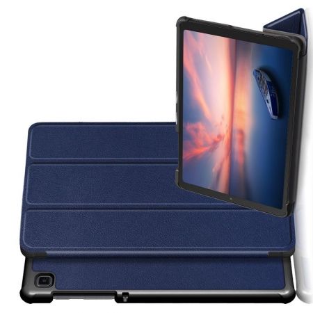 Двухсторонний Чехол Книжка для планшета Samsung Galaxy Tab A7 Lite Искусственно Кожаный с Подставкой Синий