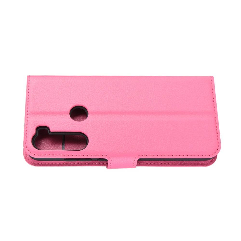 Боковая Чехол Книжка Кошелек с Футляром для Карт и Застежкой Магнитом для Xiaomi Redmi Note 8T Розовый