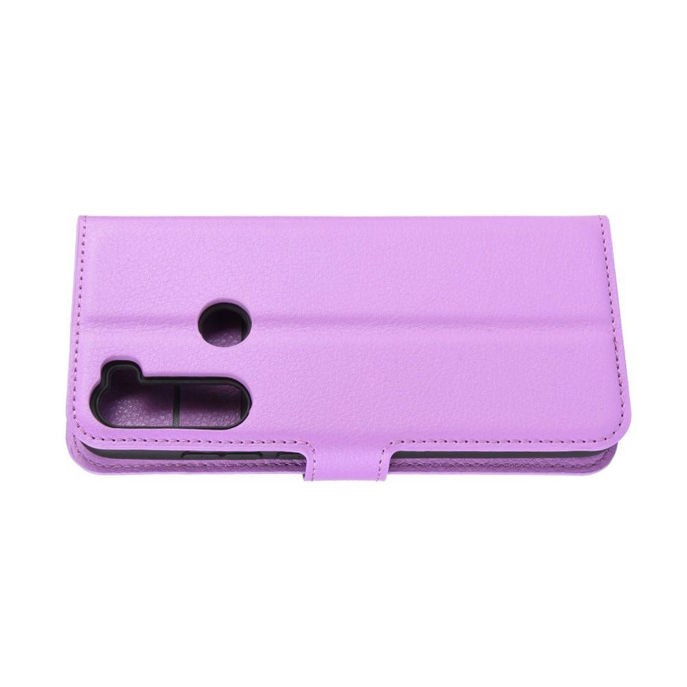 Боковая Чехол Книжка Кошелек с Футляром для Карт и Застежкой Магнитом для Xiaomi Redmi Note 8T Фиолетовый