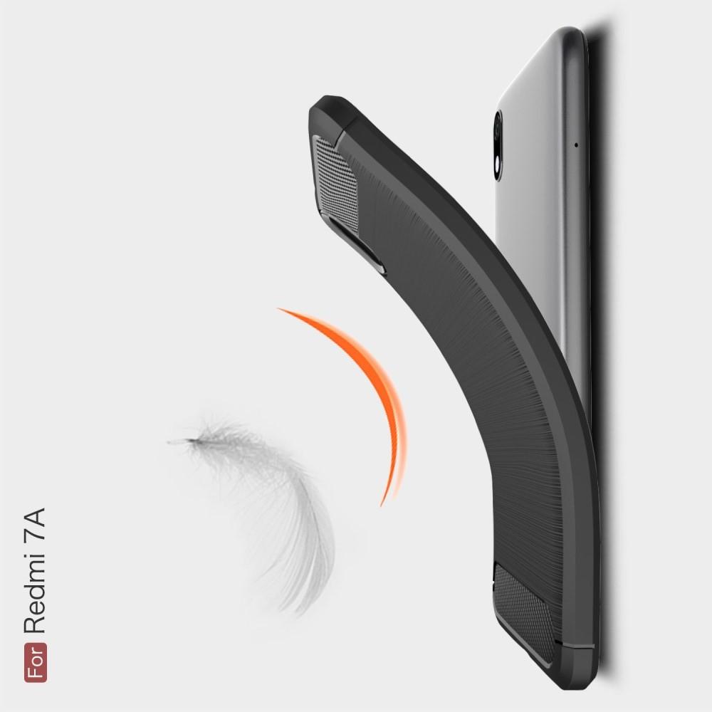 Carbon Fibre Силиконовый матовый бампер чехол для Xiaomi Redmi 7A Коралловый