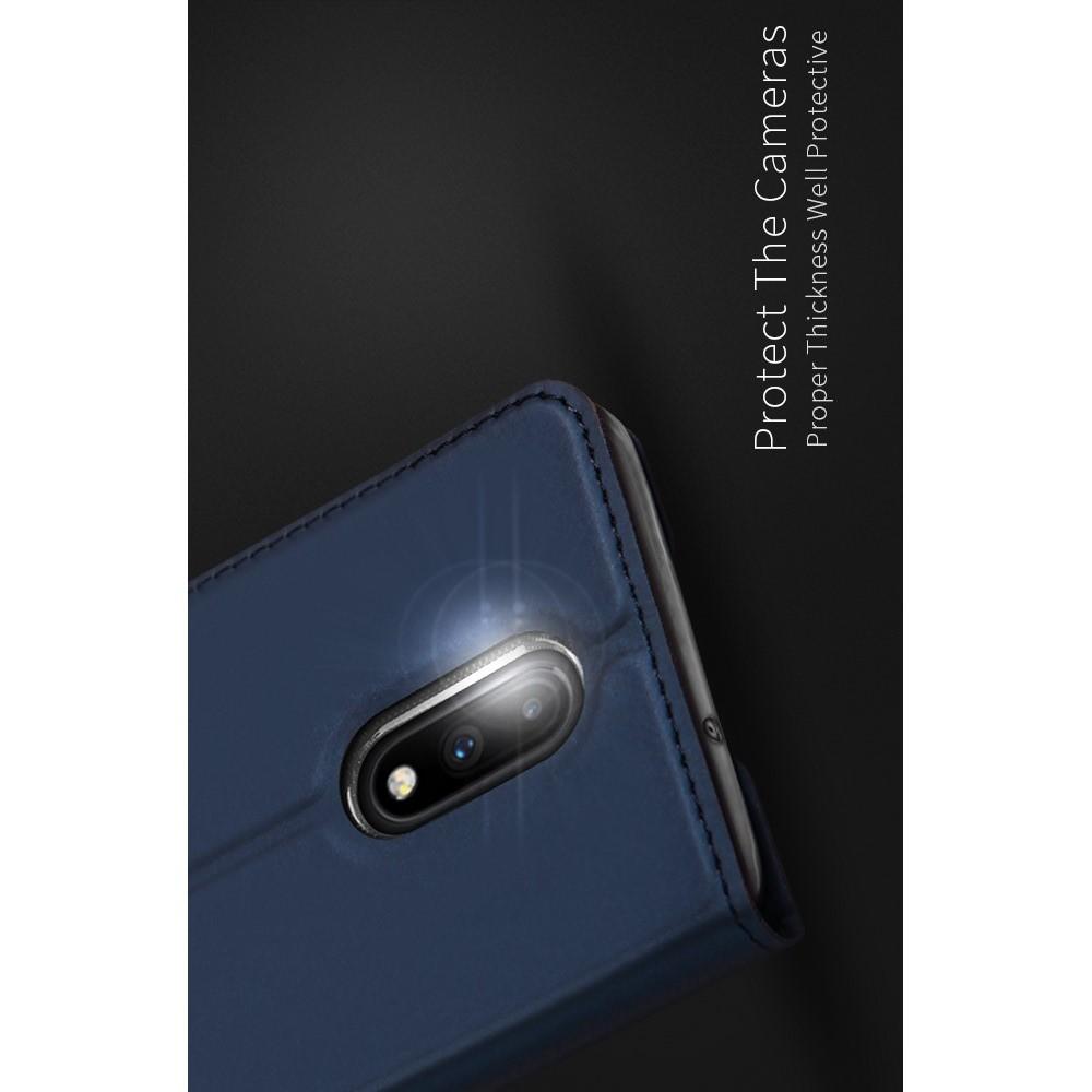 Тонкий Флип Чехол Книжка с Магнитом и Отделением для Карты для OnePlus 7 Синий