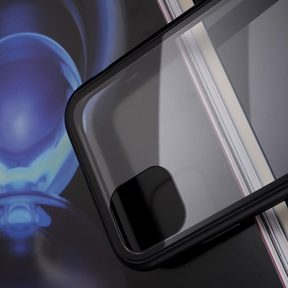 Металлический Магнитный Чехол Бампер с Закаленным Стеклом iPhone 11 Pro Черный
