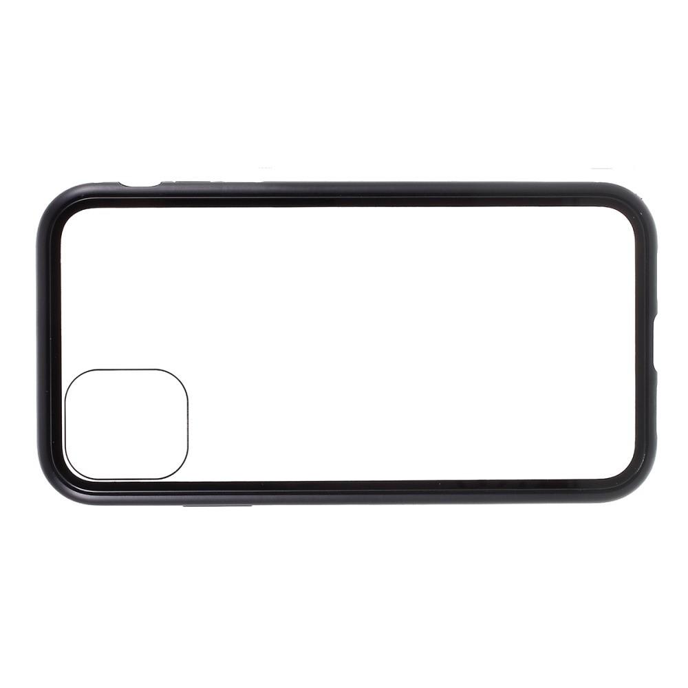 Металлический Магнитный Чехол Бампер с Закаленным Стеклом iPhone 11 Pro Черный