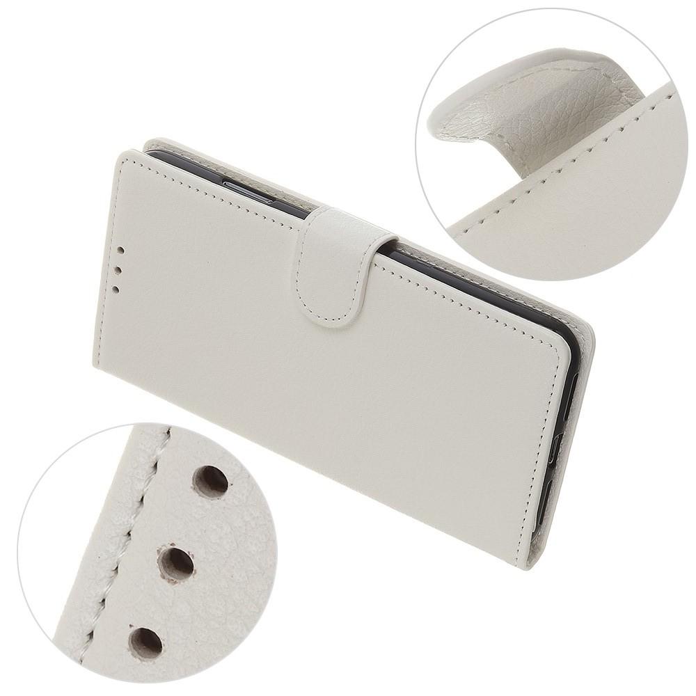 Белый чехол книжка с кошельком подставкой отделениями для карт и магнитной застежкой для OnePlus 7