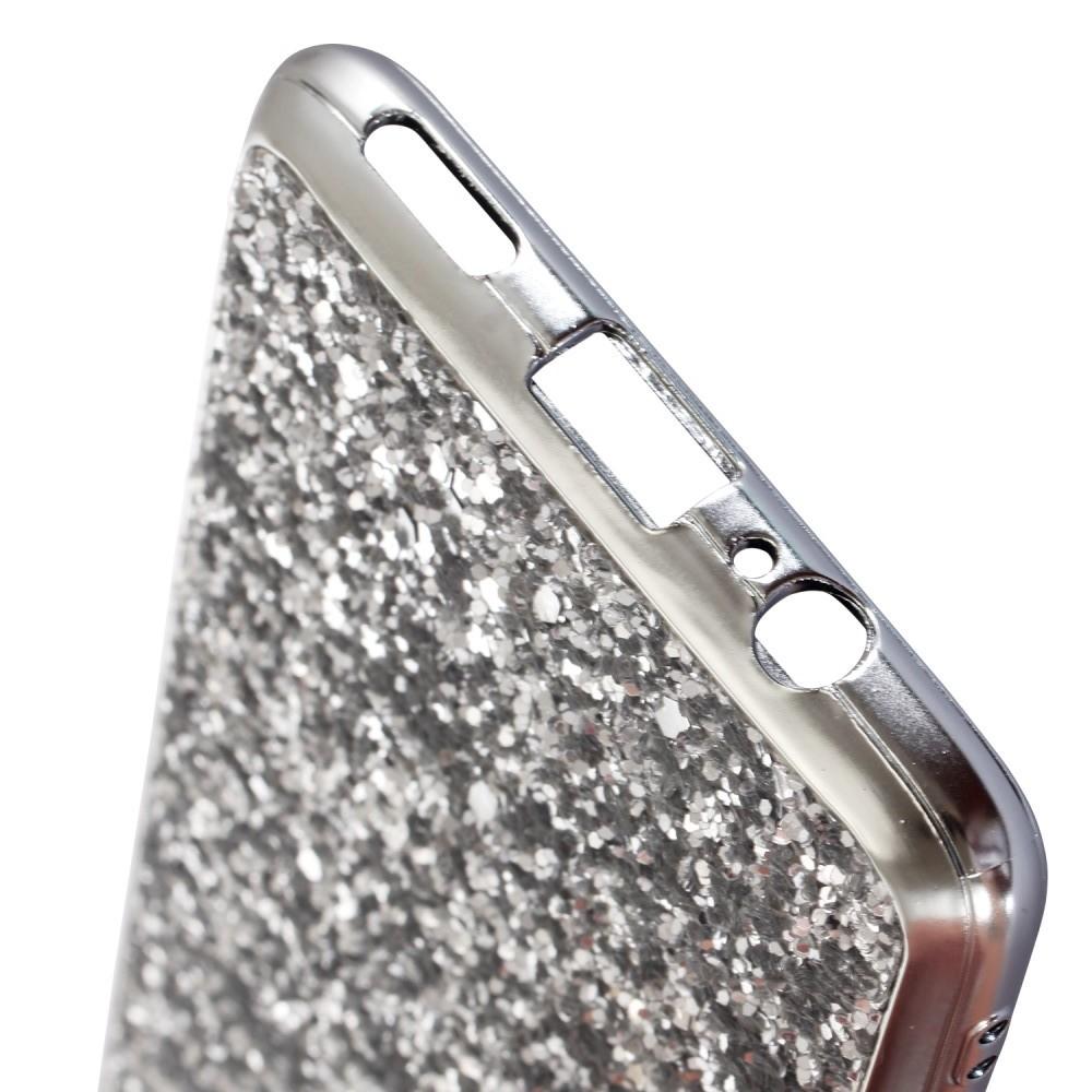 Блестящий силиконовый чехол с с металлизированными гранями для OnePlus 6 Серебряный