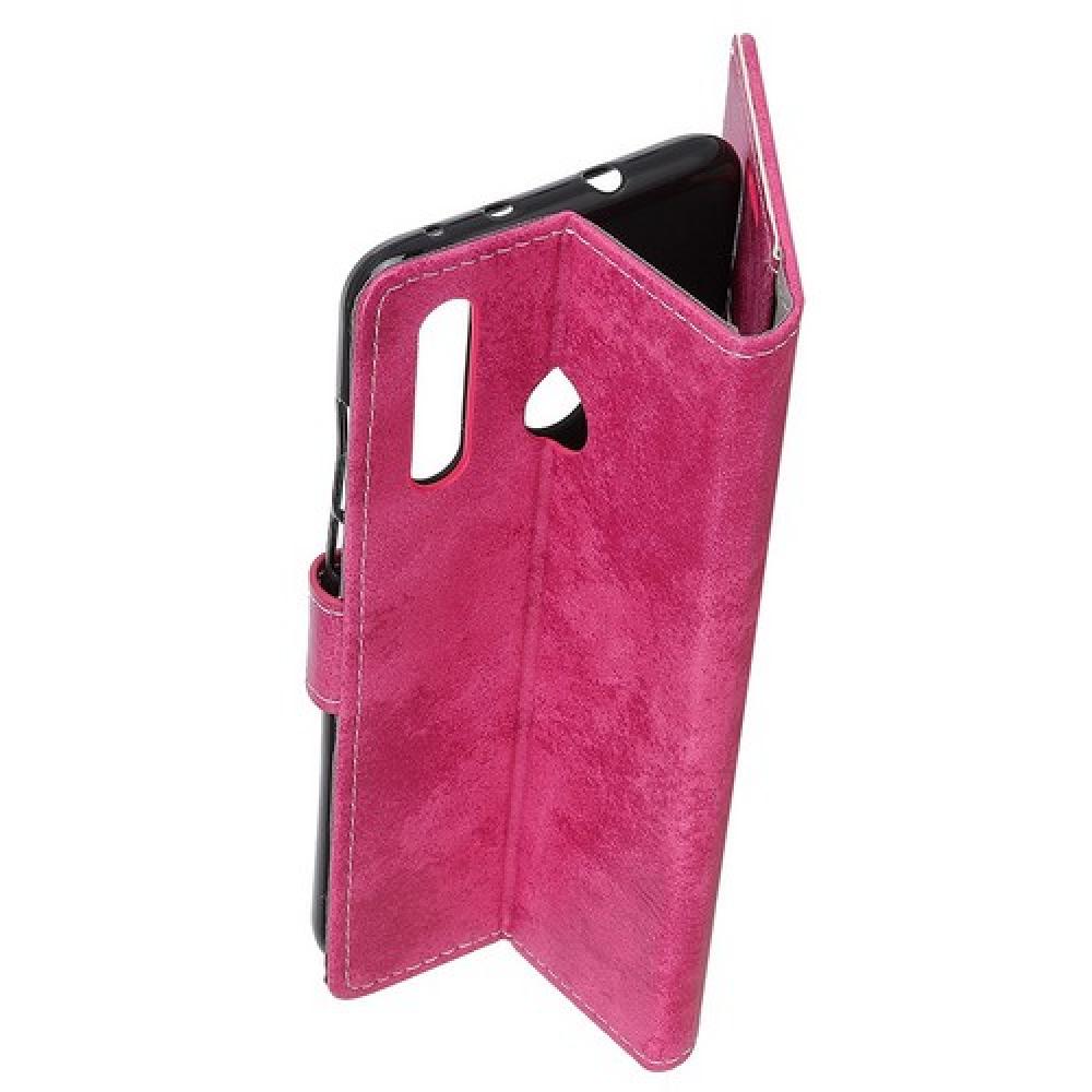 Боковая Чехол Книжка Кошелек с Футляром для Карт и Застежкой Магнитом для HTC Desire 19 Plus Розовый