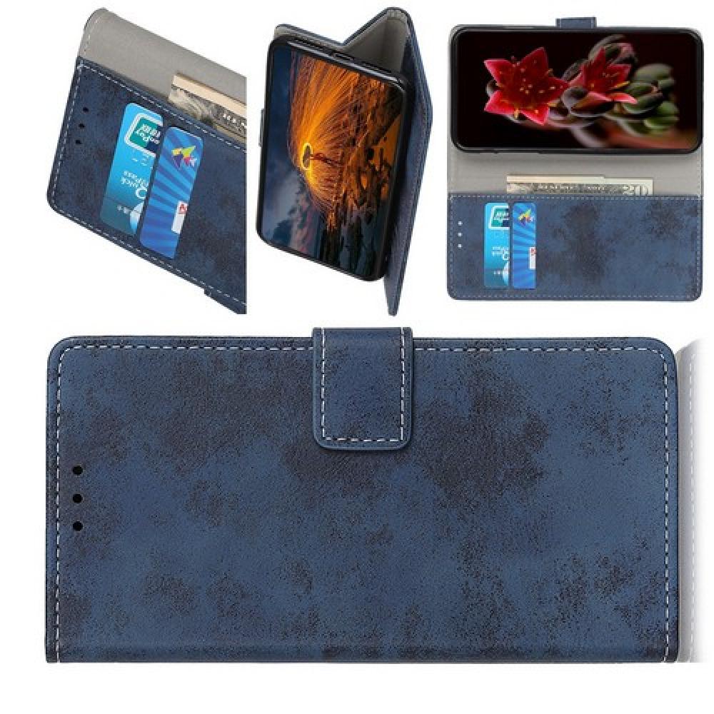 Боковая Чехол Книжка Кошелек с Футляром для Карт и Застежкой Магнитом для HTC Desire 19 Plus Синий