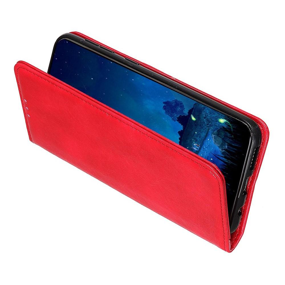 Боковая Чехол Книжка Кошелек с Футляром для Карт и Застежкой Магнитом для Huawei Nova 5T Красный