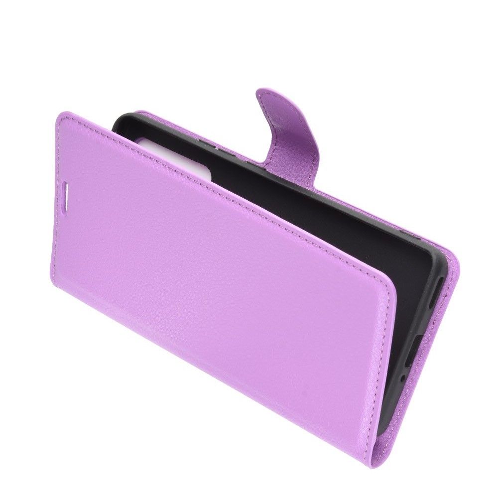 Боковая Чехол Книжка Кошелек с Футляром для Карт и Застежкой Магнитом для Huawei Honor 30 Pro Фиолетовый