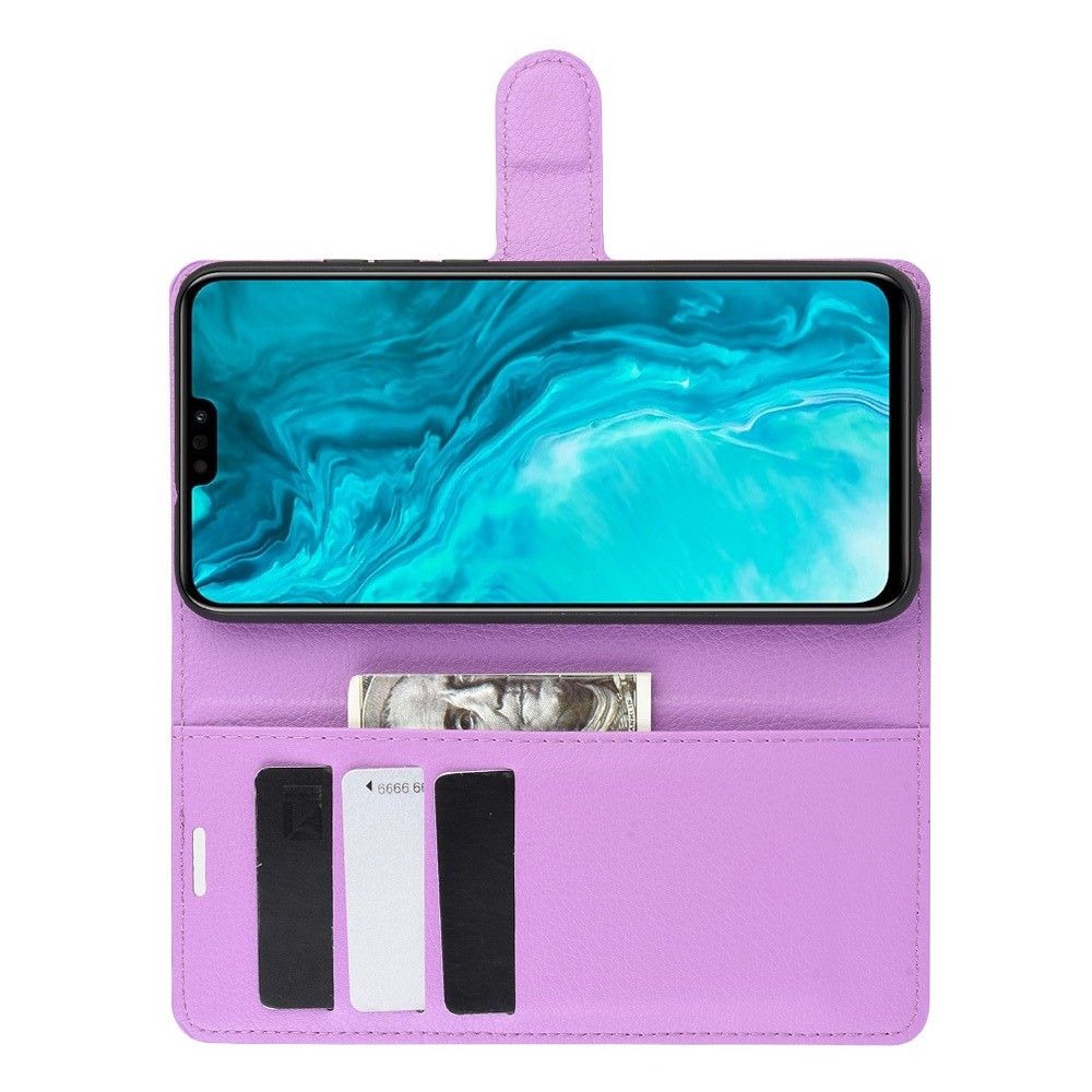 Боковая Чехол Книжка Кошелек с Футляром для Карт и Застежкой Магнитом для Huawei Honor 9X Lite Фиолетовый