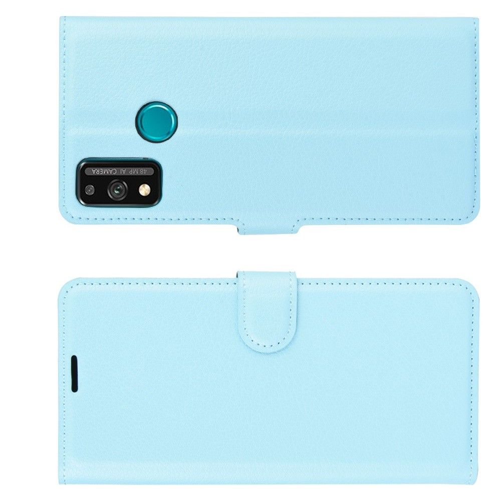 Боковая Чехол Книжка Кошелек с Футляром для Карт и Застежкой Магнитом для Huawei Honor 9X Lite Синий
