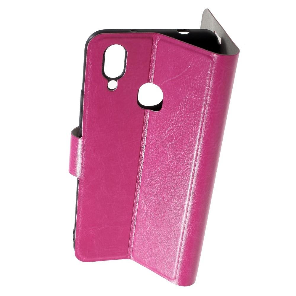 Боковая Чехол Книжка Кошелек с Футляром для Карт и Застежкой Магнитом для Huawei Honor Play Розовый