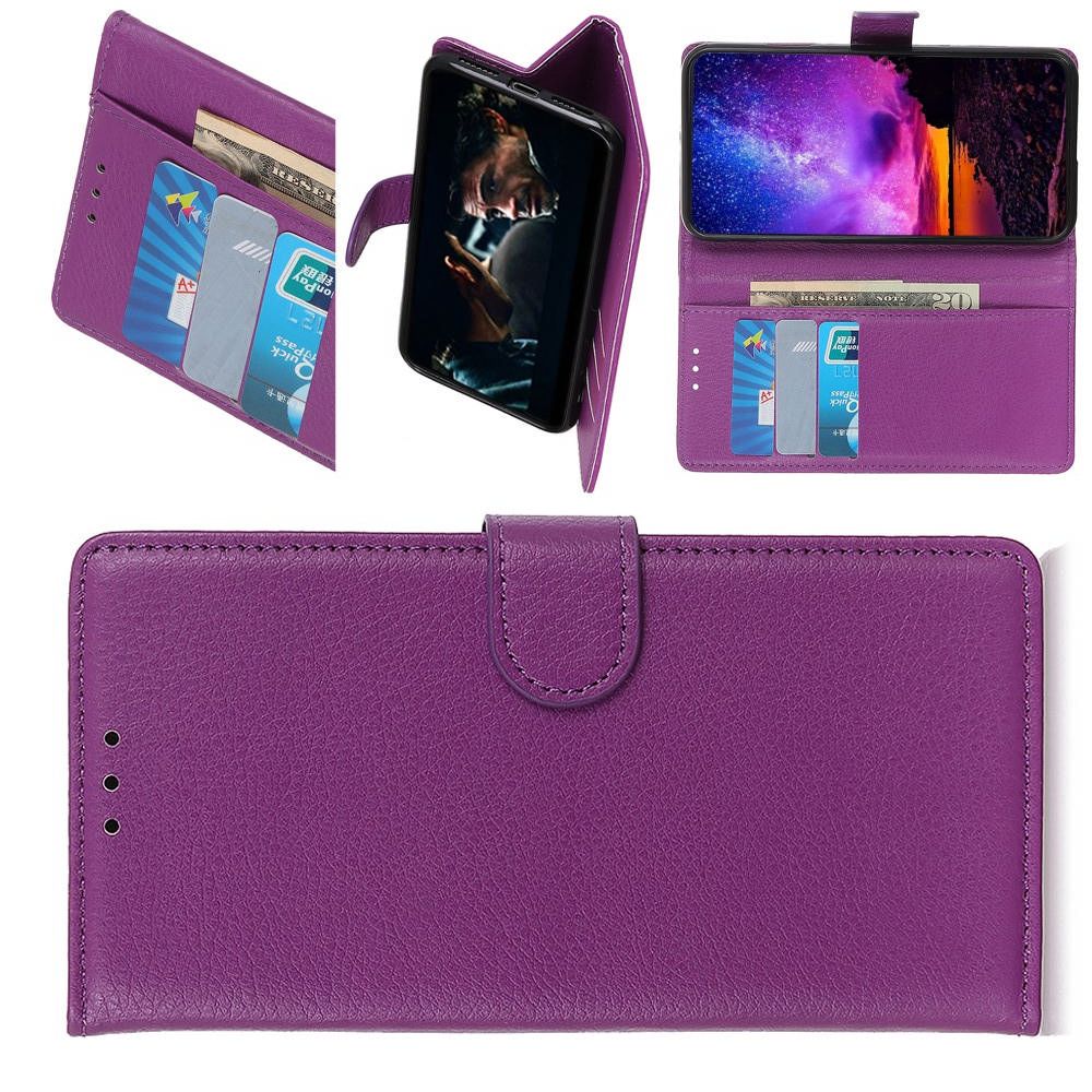 Боковая Чехол Книжка Кошелек с Футляром для Карт и Застежкой Магнитом для Huawei Honor View 30 Фиолетовый