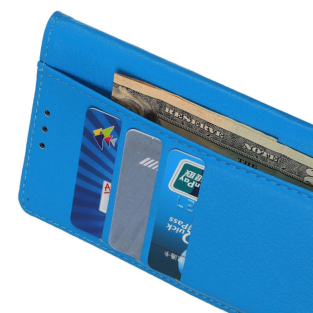Боковая Чехол Книжка Кошелек с Футляром для Карт и Застежкой Магнитом для Huawei Honor View 30 Синий