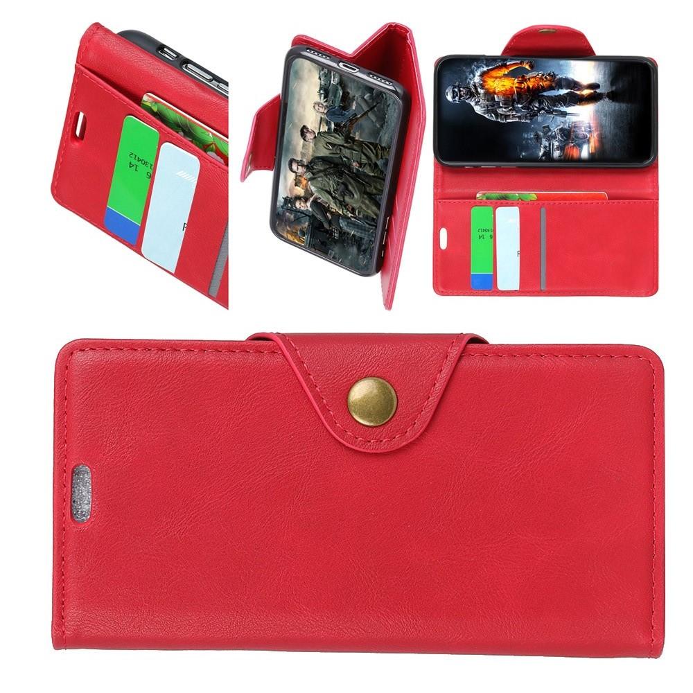 Боковая Чехол Книжка Кошелек с Футляром для Карт и Застежкой Магнитом для Huawei Mate 20 Pro Красный