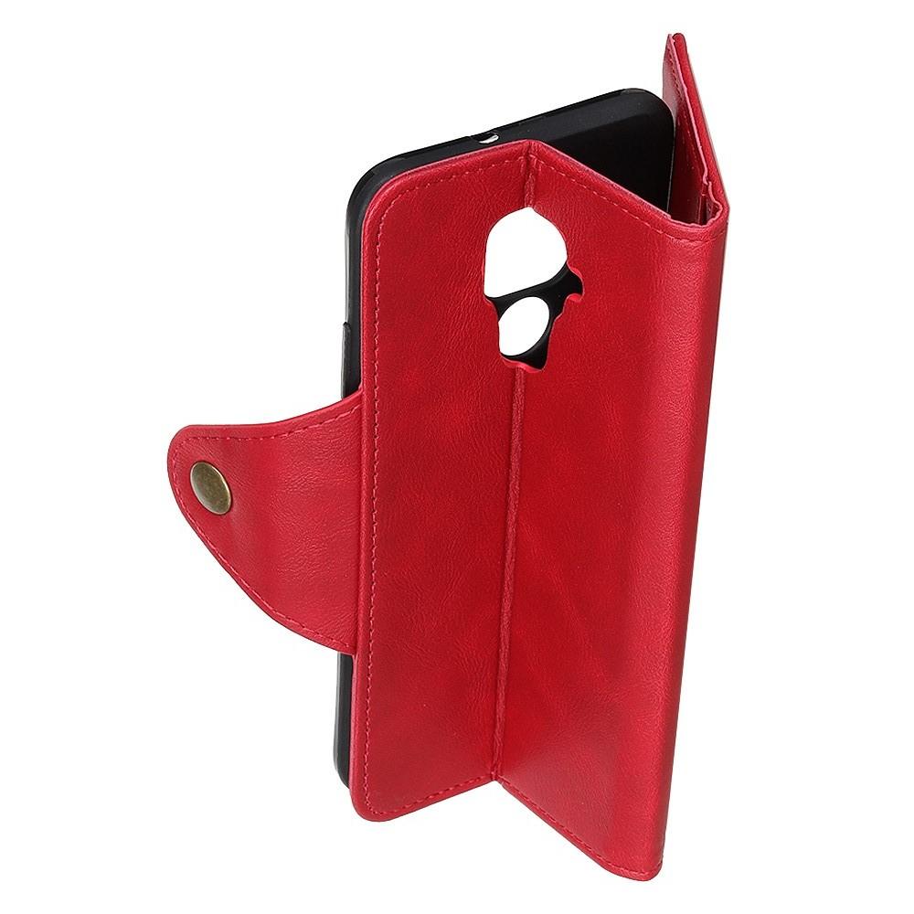 Боковая Чехол Книжка Кошелек с Футляром для Карт и Застежкой Магнитом для Huawei Mate 30 Lite Красный