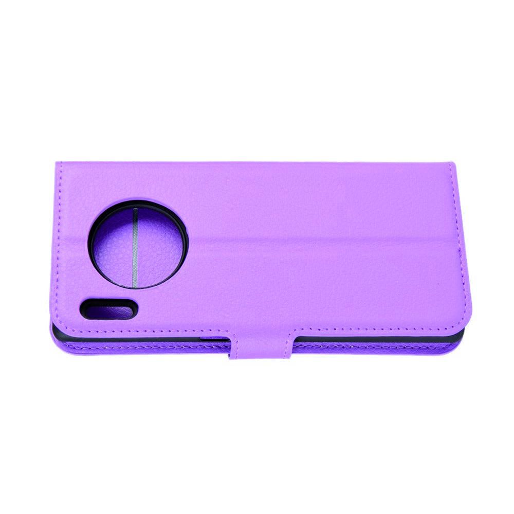 Боковая Чехол Книжка Кошелек с Футляром для Карт и Застежкой Магнитом для Huawei Mate 30 Pro Фиолетовый