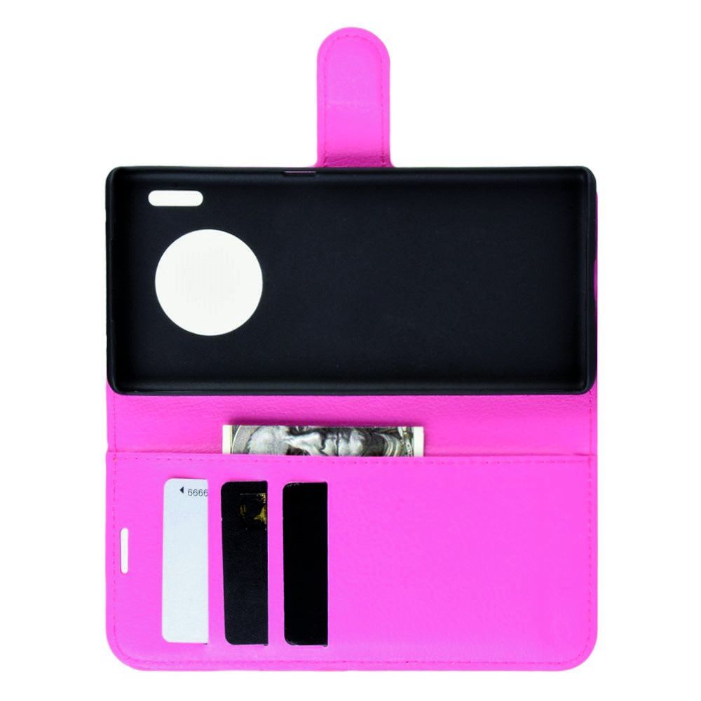 Боковая Чехол Книжка Кошелек с Футляром для Карт и Застежкой Магнитом для Huawei Mate 30 Pro Розовый