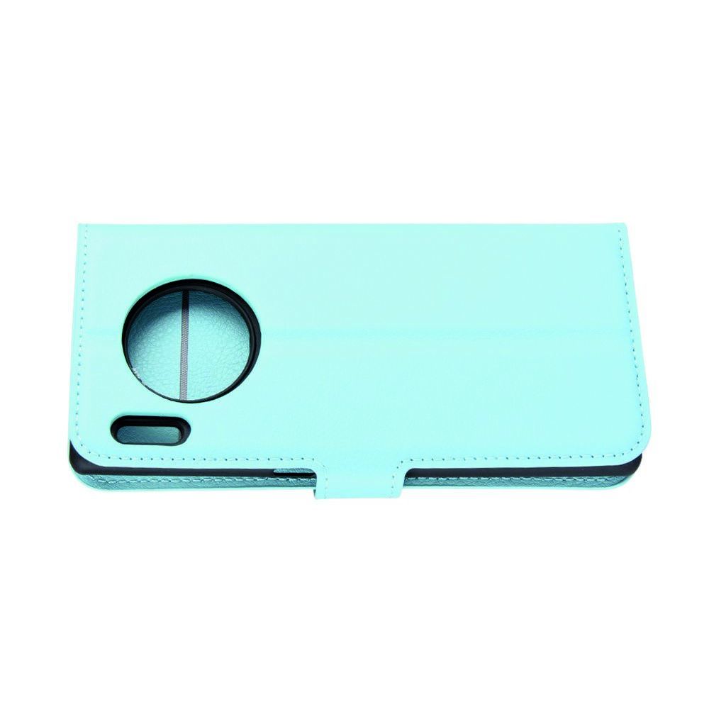 Боковая Чехол Книжка Кошелек с Футляром для Карт и Застежкой Магнитом для Huawei Mate 30 Pro Синий