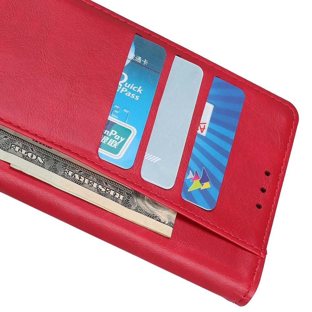 Боковая Чехол Книжка Кошелек с Футляром для Карт и Застежкой Магнитом для Huawei P Smart Z Красный