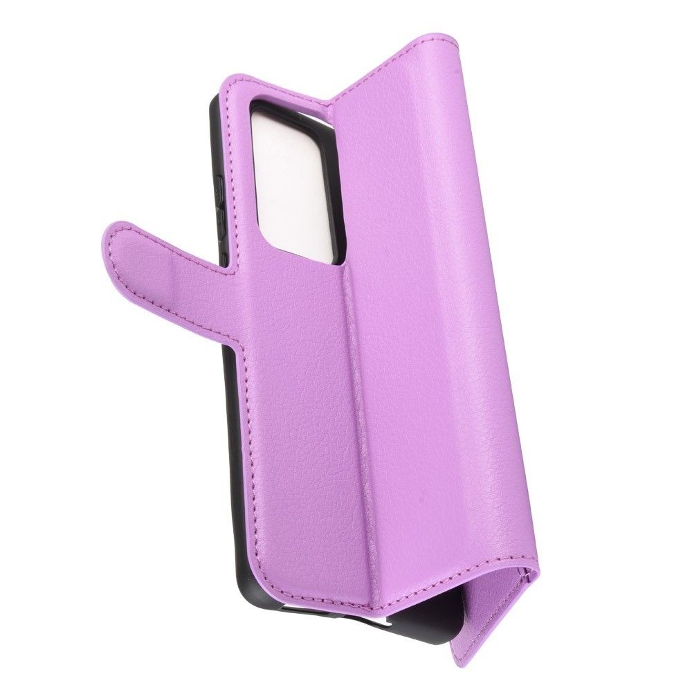 Боковая Чехол Книжка Кошелек с Футляром для Карт и Застежкой Магнитом для Huawei P40 Фиолетовый