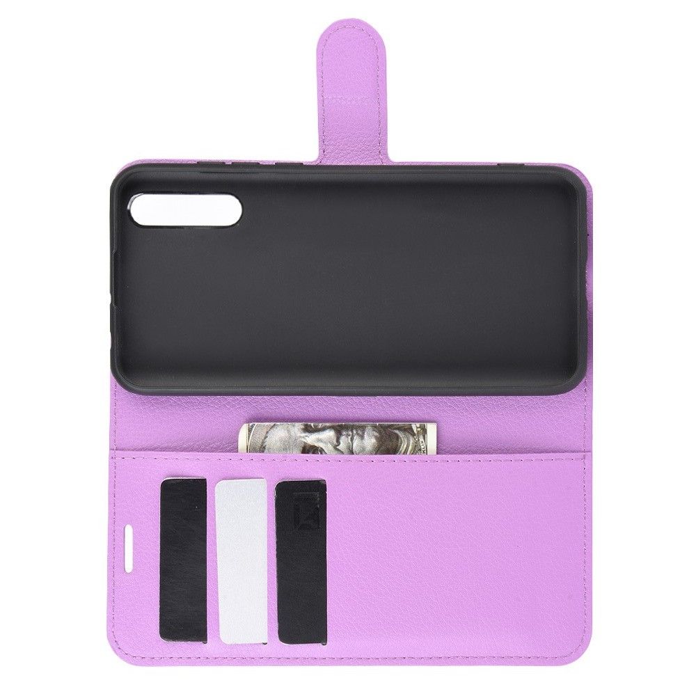 Боковая Чехол Книжка Кошелек с Футляром для Карт и Застежкой Магнитом для Huawei Y8p Фиолетовый