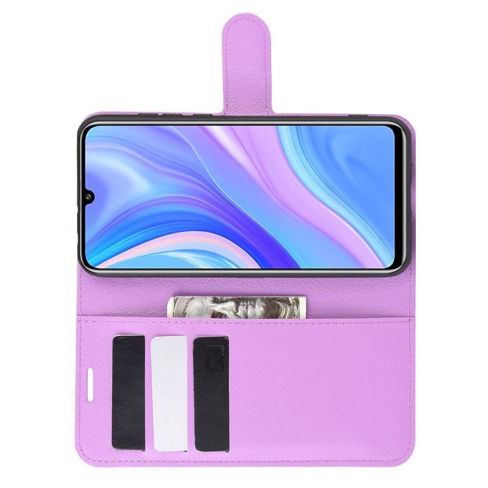 Боковая Чехол Книжка Кошелек с Футляром для Карт и Застежкой Магнитом для Huawei Y8p Фиолетовый