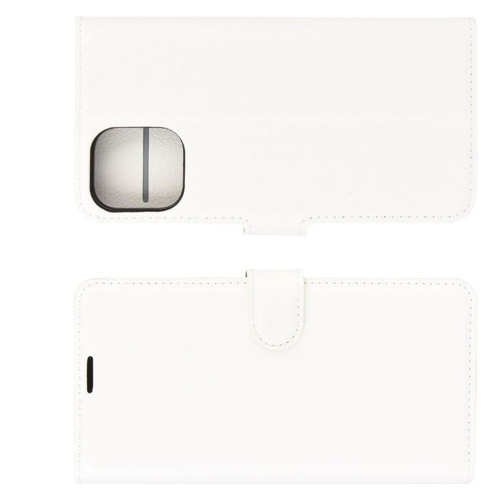Боковая Чехол Книжка Кошелек с Футляром для Карт и Застежкой Магнитом для iPhone 12 Pro Max Белый