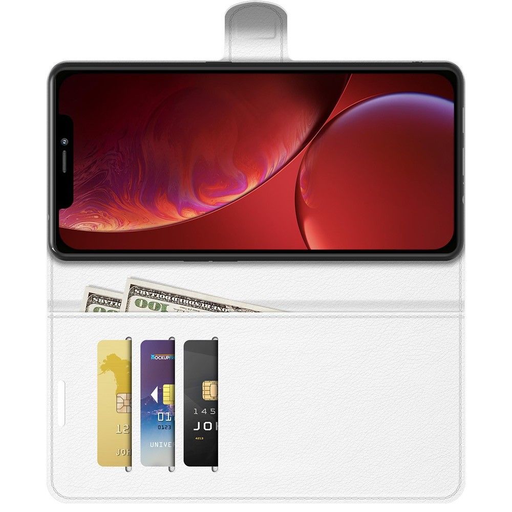 Боковая Чехол Книжка Кошелек с Футляром для Карт и Застежкой Магнитом для iPhone 13 mini Белый