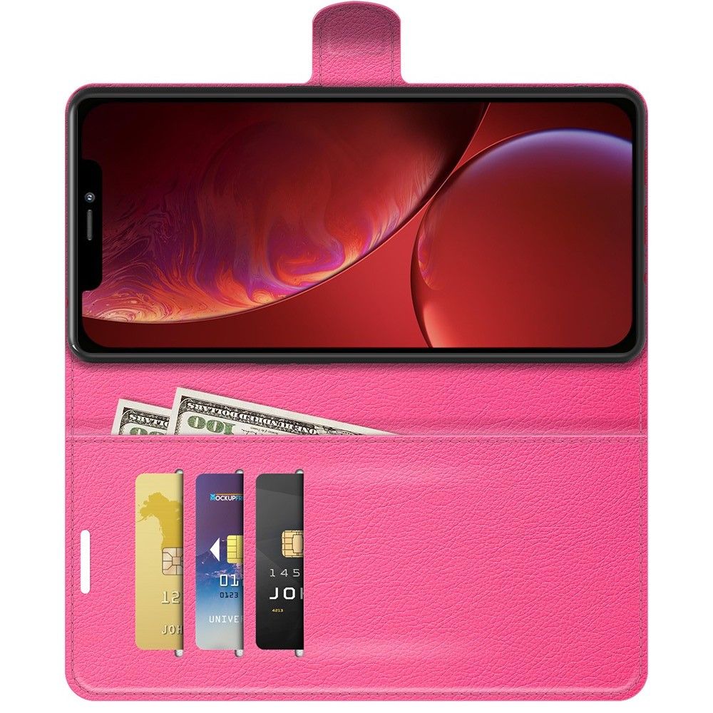 Боковая Чехол Книжка Кошелек с Футляром для Карт и Застежкой Магнитом для iPhone 13 mini Розовый