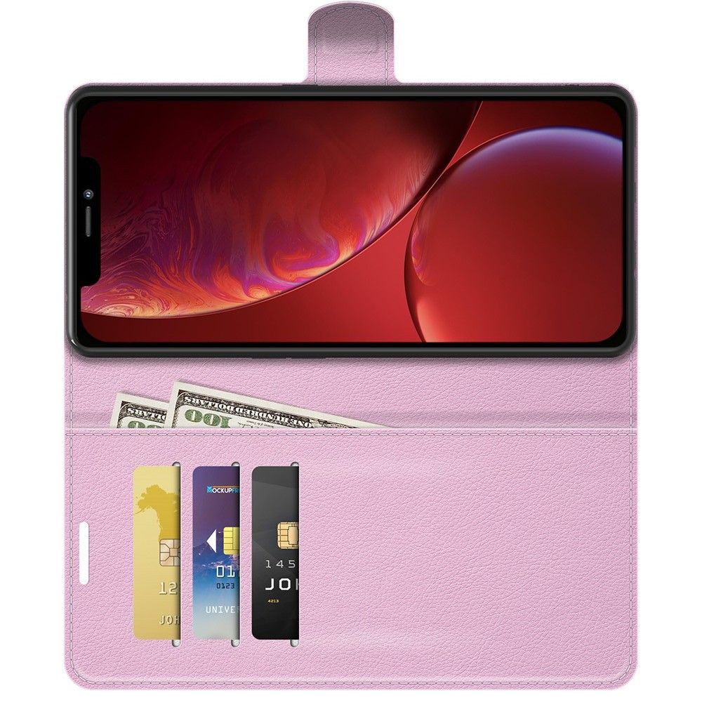 Боковая Чехол Книжка Кошелек с Футляром для Карт и Застежкой Магнитом для iPhone 13 mini Светло Розовый