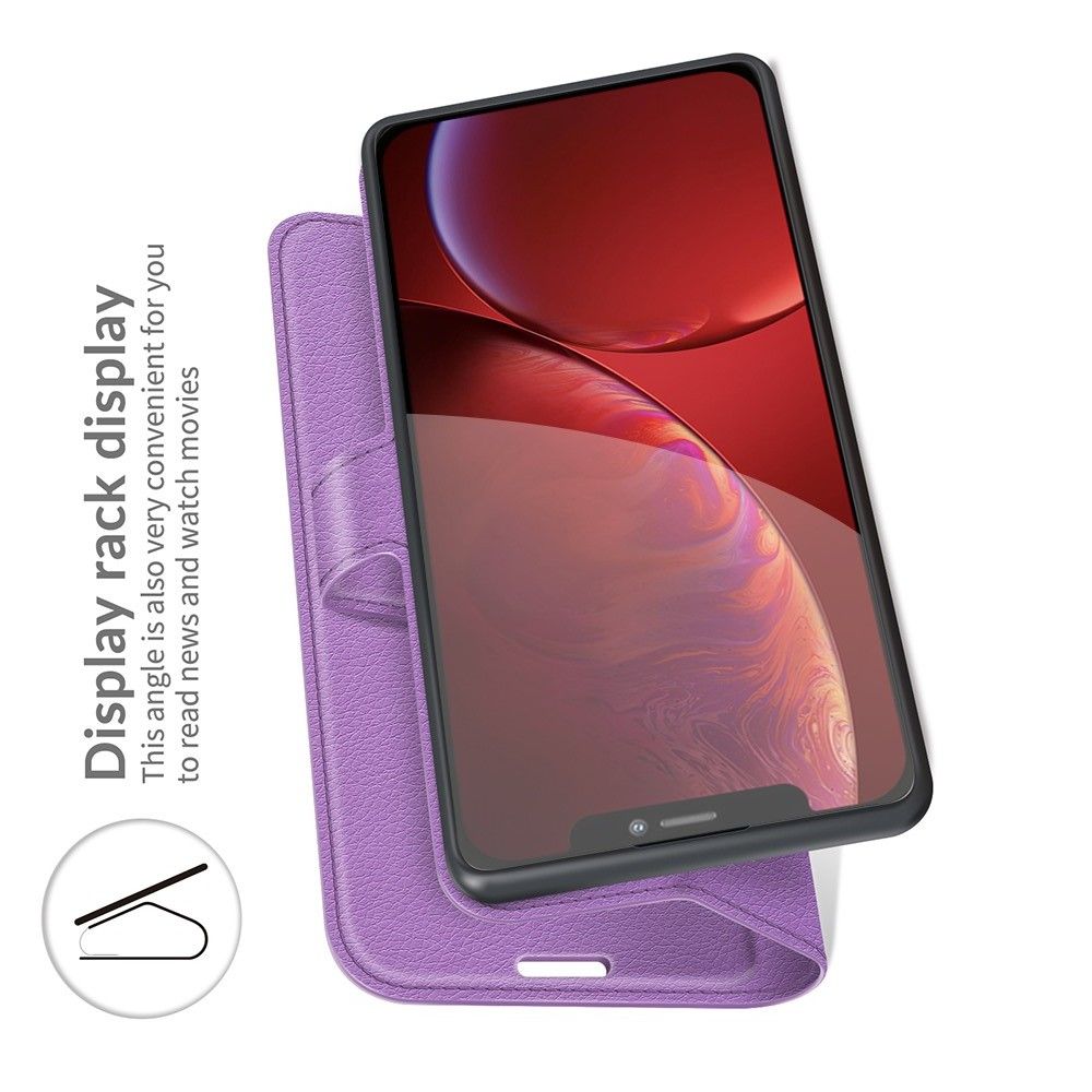 Боковая Чехол Книжка Кошелек с Футляром для Карт и Застежкой Магнитом для iPhone 13 Pro Фиолетовый